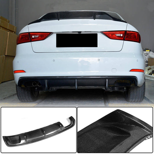 Rear bumper diffuser V2 (for Base SD 2012-2016, Carbon) for Audi A3 2012-2020 - image 1