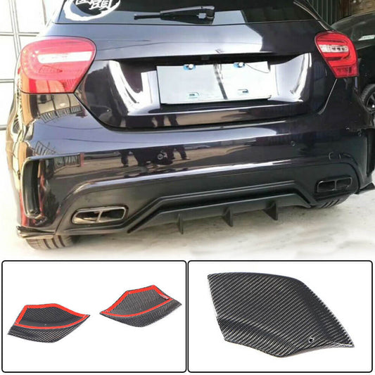 Covers on the rear bumper Flap (for AMG-Line / A45 AMG HB, Carbon) for Mercedes A-class W176 2012-2018 - image 1
