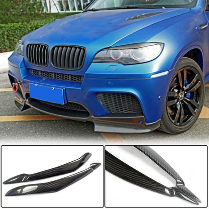 Headlight Eyebrows Lamp Eyelids Carbon Fiber for BMW X6 E-71 2008-2014 - image 1