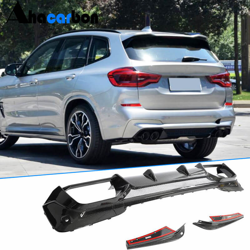Rear Bumper Diffuser With Splitters Carbon Fiber (for F97) for BMW X3 G01 2018- - image 1