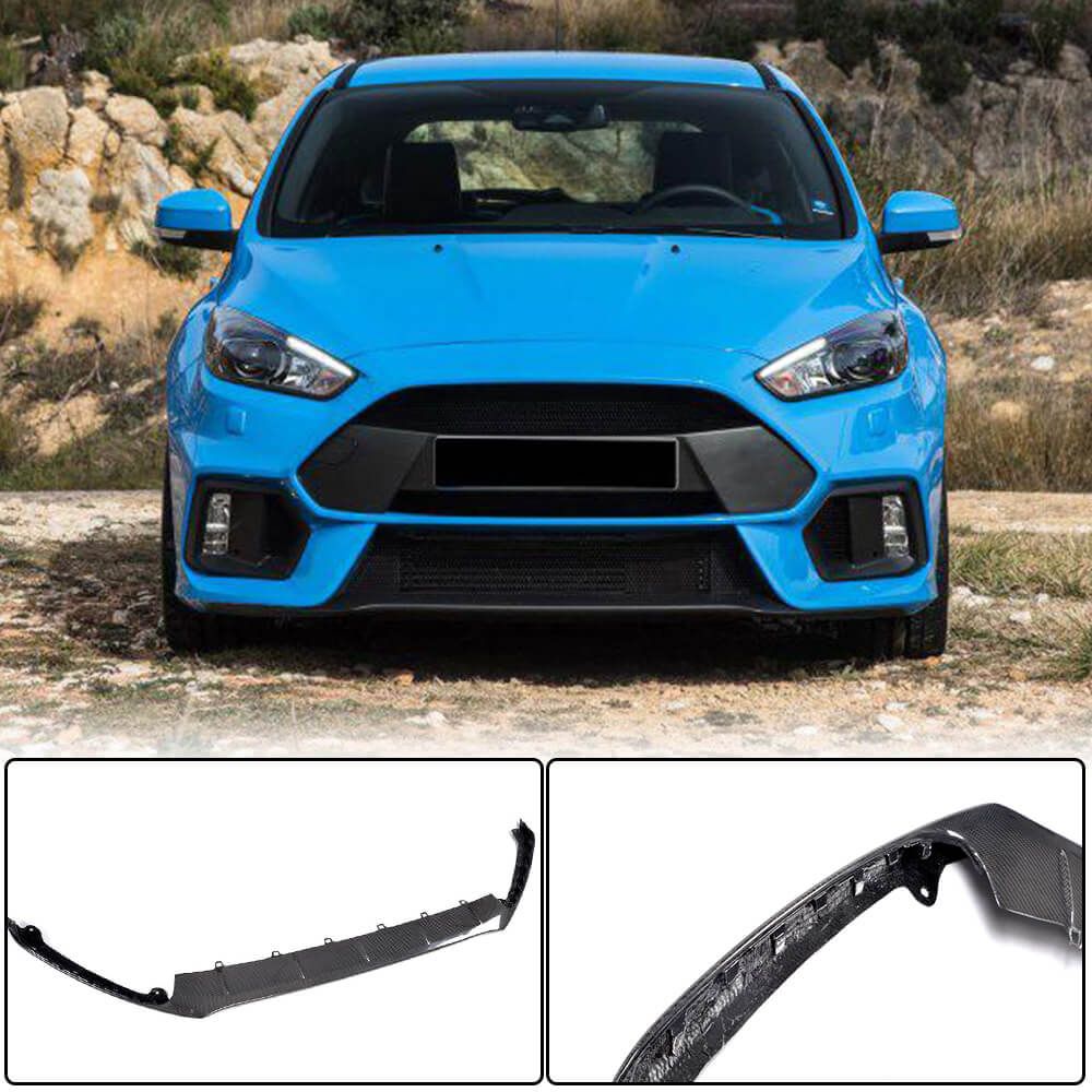 Front Bumper Lip Spoiler (for RS 2015-2017, Carbon) for Ford Focus III 2011-2017 - image 1
