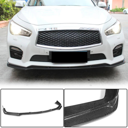 Lip V2 front bumper cover (for Q50 Sport 2014-2017, Carbon) for Infiniti Q50/Q60 2013-2024 - image 1