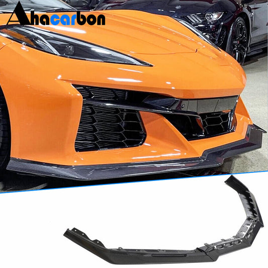 Front Bumper Lip Spoiler (for Z06, 2020-2024, Carbon) for Chevrolet Corvette C8 2019- - image 1
