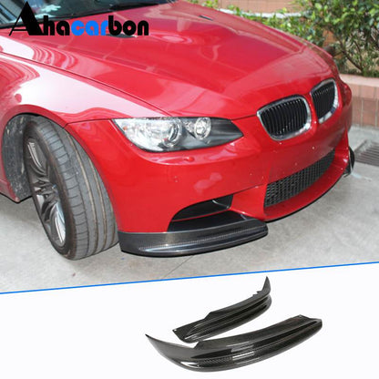 Front Bumper Flap Extensions (for E90 2008-2011 Base, Carbon) for BMW 3 Series E90/E91 2005-2011 - image 1