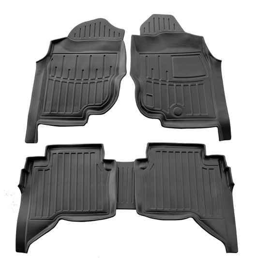 Rubber Floor Mats Stingray 3D (Right-Hand Drive, Crew Cab, 5 pcs) for Toyota Hilux 2006-2015 - image 1