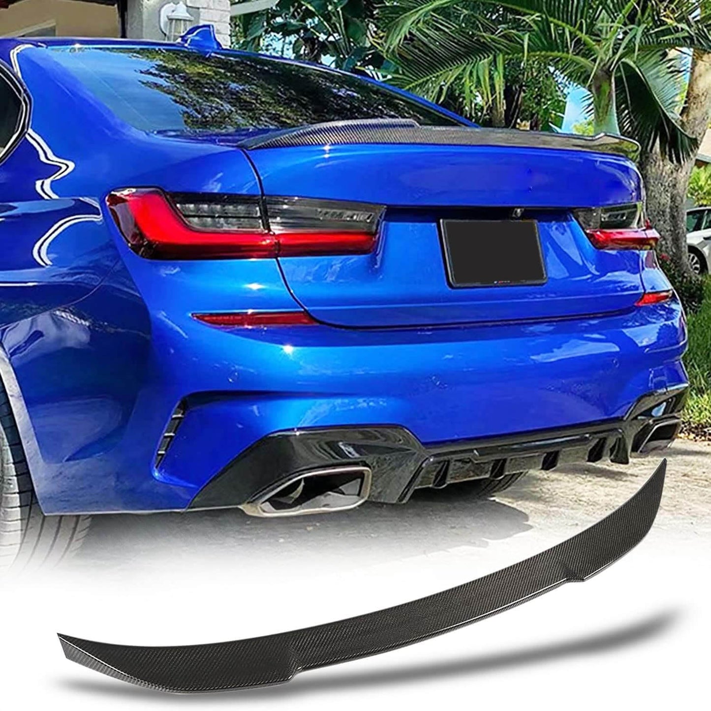 Rear Trunk Spoiler Dry Carbon Fiber V5 (SD) for BMW 3 series G20/21 2018- - image 1