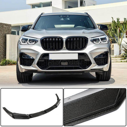 Front Bumper Lip Spoiler (for F98 2018-2021, Carbon) for BMW X4 G02 2018- - image 1