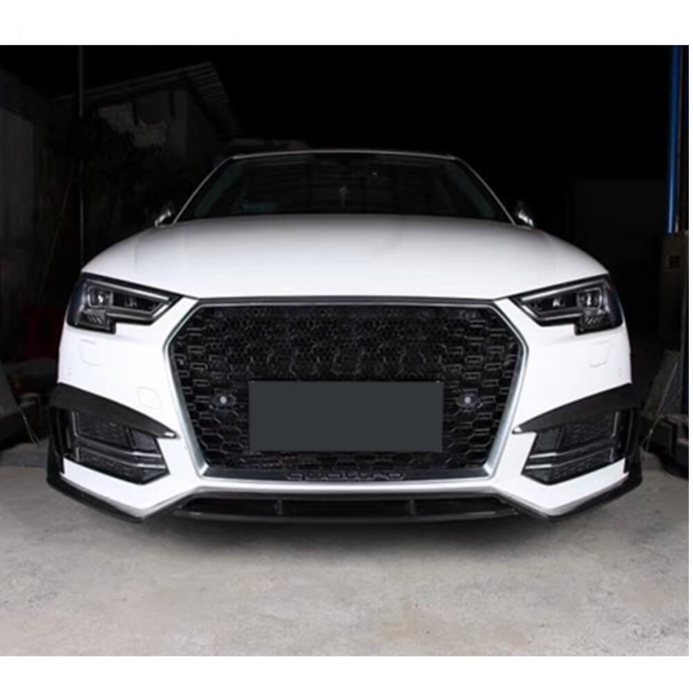 Front bumper lip spoiler Lip V2 (for S-Line Sedan 2015-2019, Carbon) for Audi A4 B9 2015-2024 - image 1