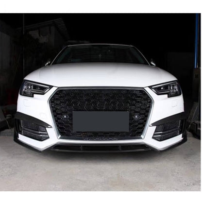 Front bumper lip spoiler Lip V2 (for S-Line Sedan 2015-2019, Carbon) for Audi A4 B9 2015-2024 - image 1