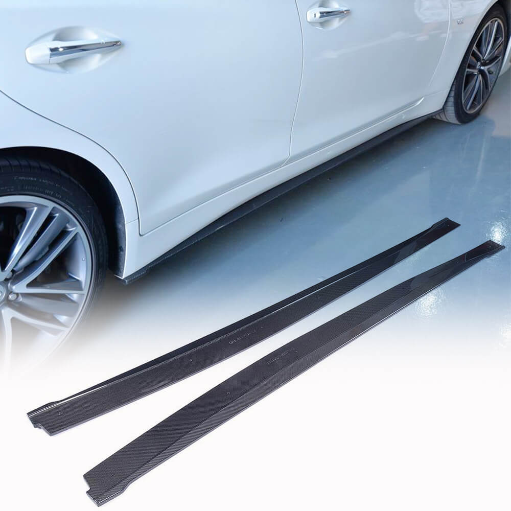 Side Skirts V2 (for Q50, Carbon) for Infiniti Q50/Q60 2013-2024 - image 1