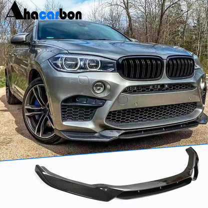 Front Bumper Lip V1 for F86, Carbon for BMW X6 F-16 2014-2019 - image 1