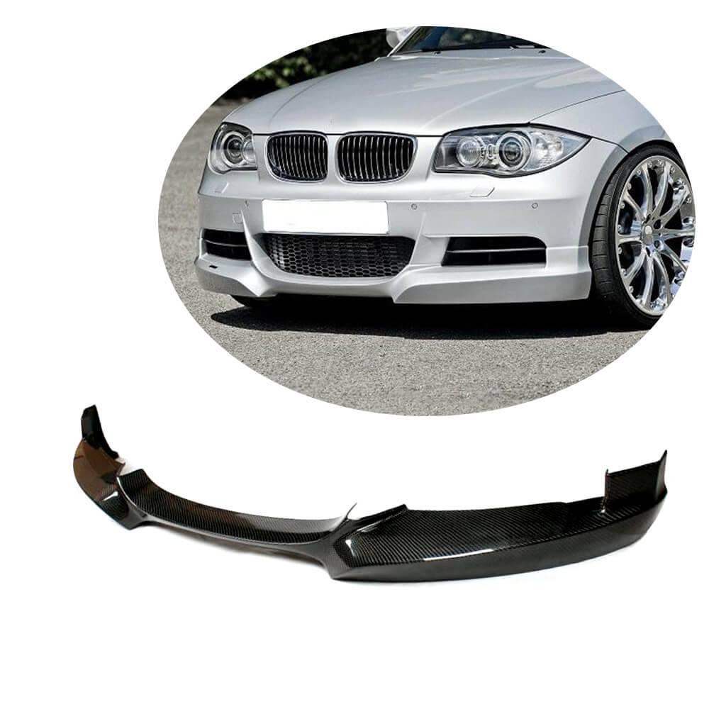 Front Bumper Lip Carbon Fiber V1 (for E82/E88 M-Sport) for BMW 1 series E81/82/87/88 2004-2011 - image 1