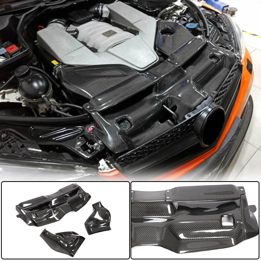 Cold Air Intake System Housing with Cover (Dry Carbon) for C63 AMG 2012-2014 for Mercedes C-class W204 2007-2015 - image 1