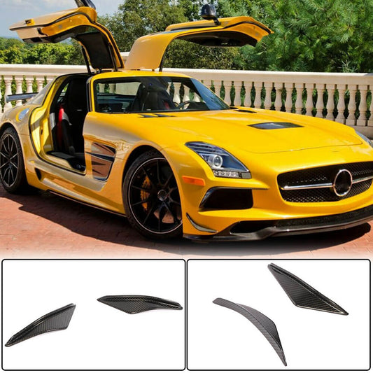 Covers on the front bumper Flap V1 (Carbon) for Mercedes SLS C197 - image 1