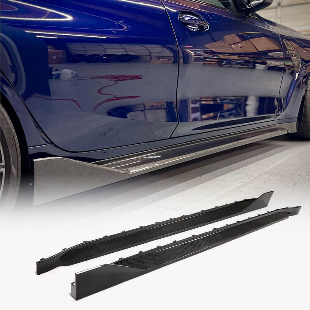 Side Skirt Extensions V2 (for G80, Carbon) for BMW 3 Series G20/21 2018- - image 1