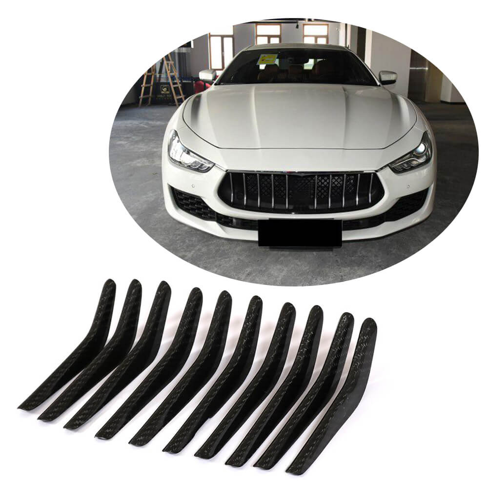 Front Grille Covers (for Base/S/S Q4 2018-2020, Carbon) for Maserati Ghibli 2013-2023 - image 1