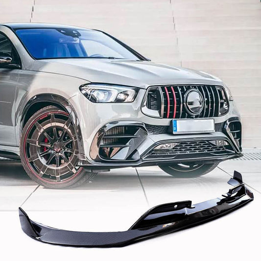 Front Bumper Lip Spoiler (for GLE53/AMG-Line 2020-2023, Carbon) for Mercedes GLE W167 2018- - image 1