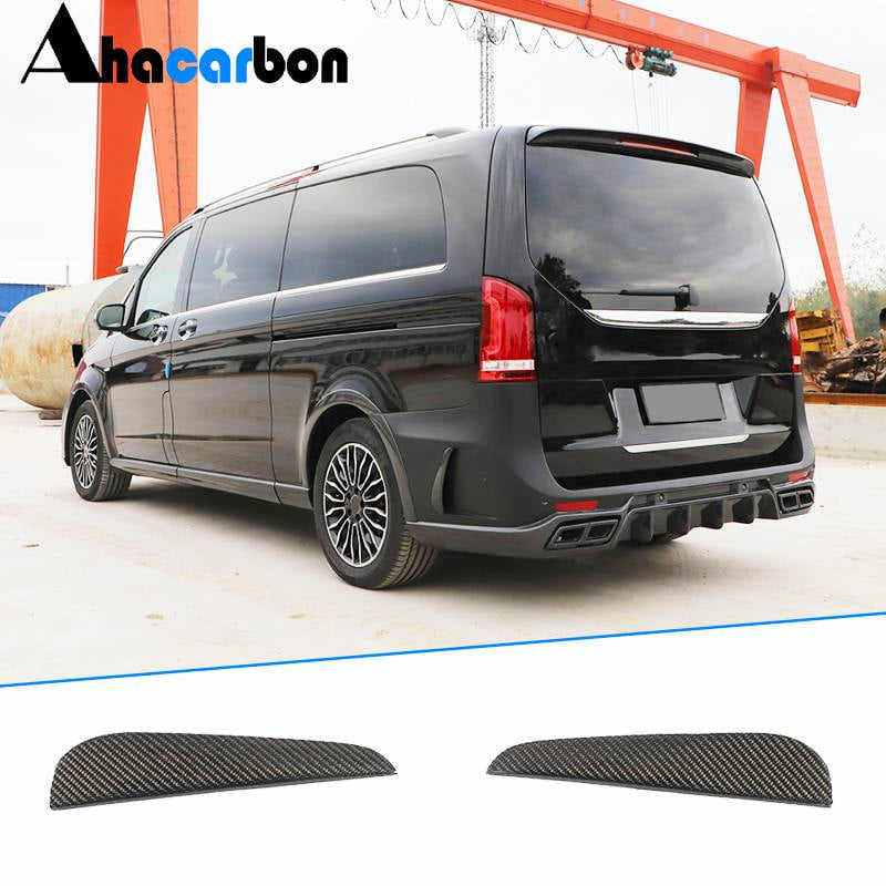 Covers on the rear bumper (2014-2019, Carbon) for Mercedes Vito / V-class W447 2014↗ year - image 1