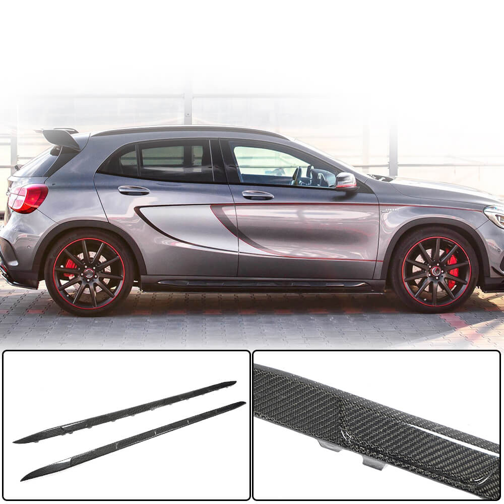 Side Skirts (for GLA45 AMG 2013-2016, Carbon) for Mercedes GLA X156 2014-2019 - image 1