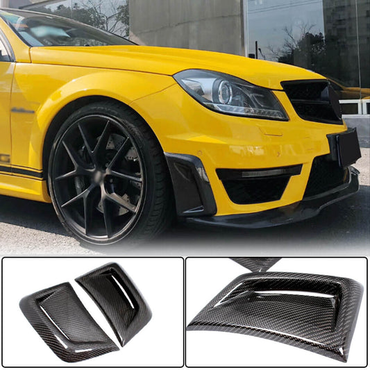 Covers on the front bumper (for AMG 2012-2014, Carbon) for Mercedes C-class W204 2007-2015 - image 1