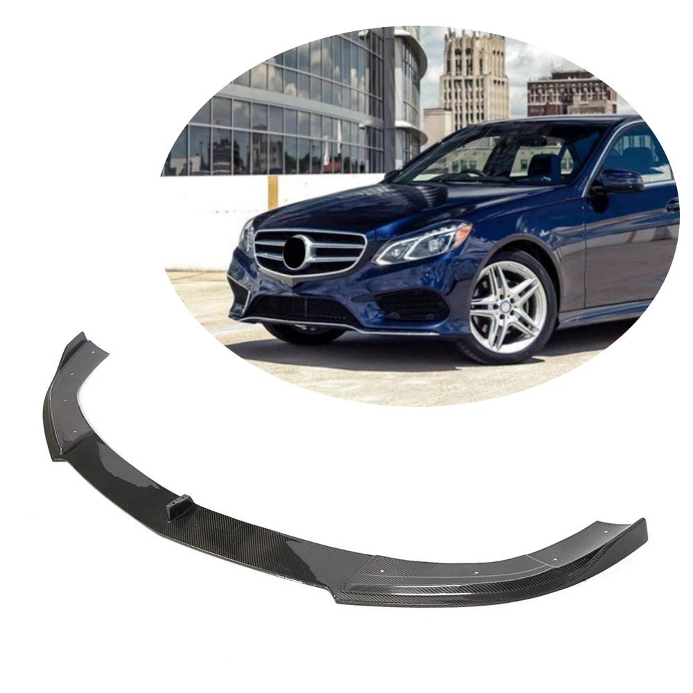 Front Bumper Lip V2 for AMG-Line 2013-2016 Carbon for Mercedes E-сlass W212 2009-2016 - image 1