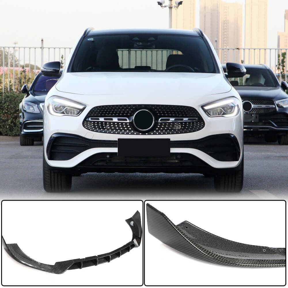 Front Bumper Lip Spoiler (for AMG/AMG-Line, Carbon) for Mercedes GLA H247 2020- - image 1