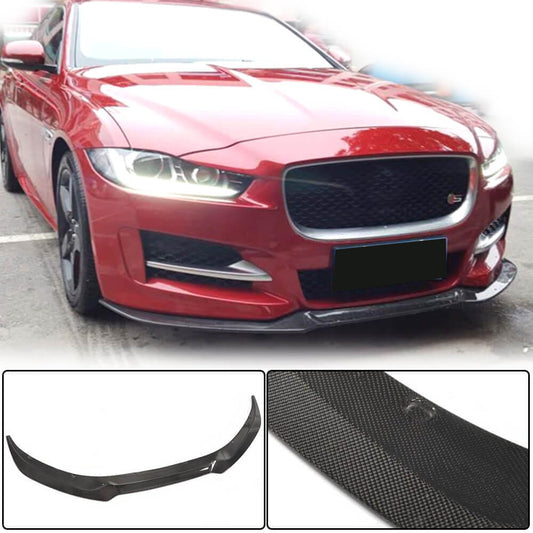 Front Bumper Lip Spoiler (2015-2019, Carbon) for Jaguar XE 2016- - image 1
