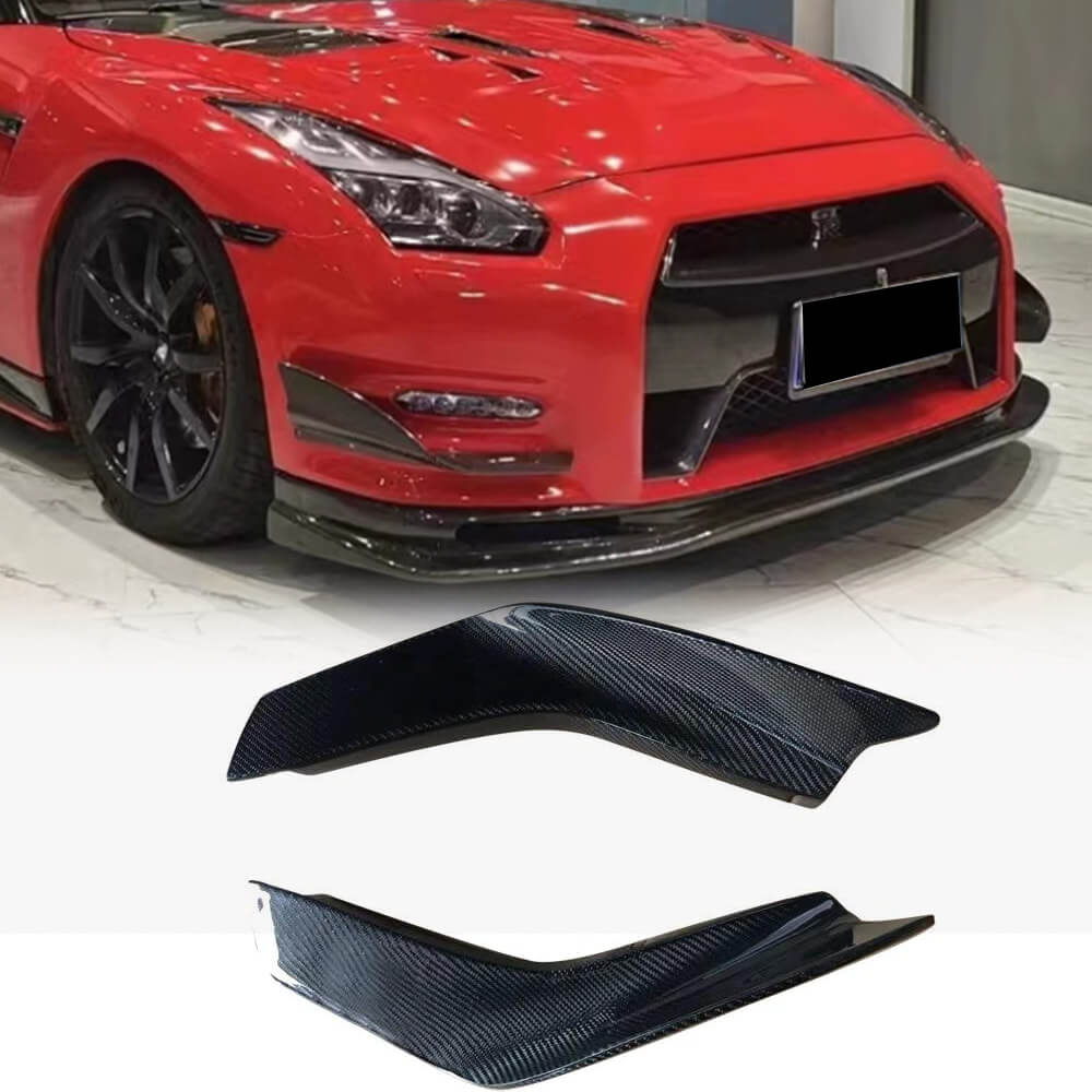 Covers on the front bumper (2009-2015, Carbon) for Nissan GT-R - image 1