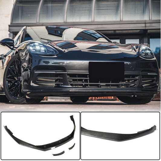 Front Bumper Lip Spoiler (2016-2020, Carbon) for Porsche Panamera 2016-2023 - image 1