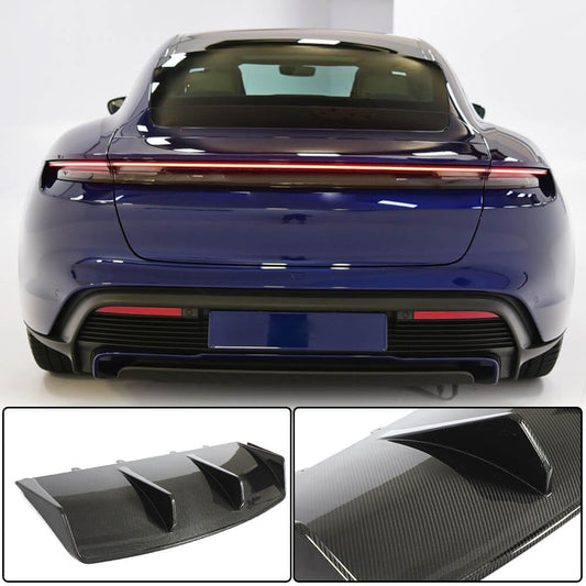 Rear Bumper Diffuser (for 2019-2024 Turbo S SD, Carbon) for Porsche Taycan 2019- - image 1