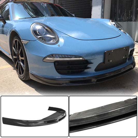 Front Bumper Lip Spoiler (for Carrera 2011-2015, Carbon) for Porsche 911 2012-2018 - image 1