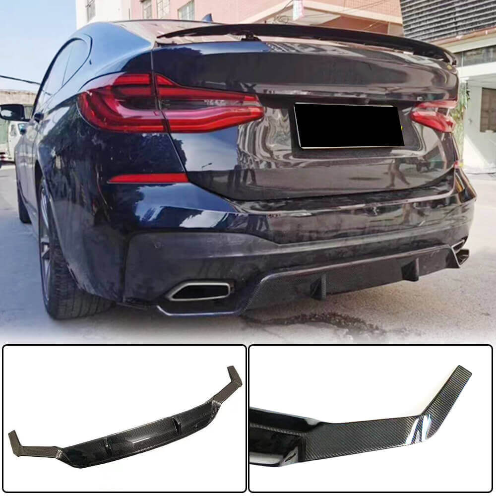Rear Bumper Diffuser Carbon Fiber (2017-2020, M-Tech) for BMW 6 series G32 2017- - image 1