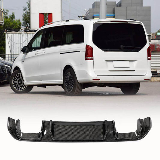 Rear bumper diffuser V2 (for V-Class 2014-2019, Carbon) for Mercedes Vito / V-class W447 2014↗ year - image 1
