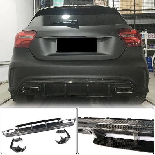 Rear bumper diffuser V1 (for AMG-Line / A45 AMG HB) for Mercedes A-class W176 2012-2018 - image 1