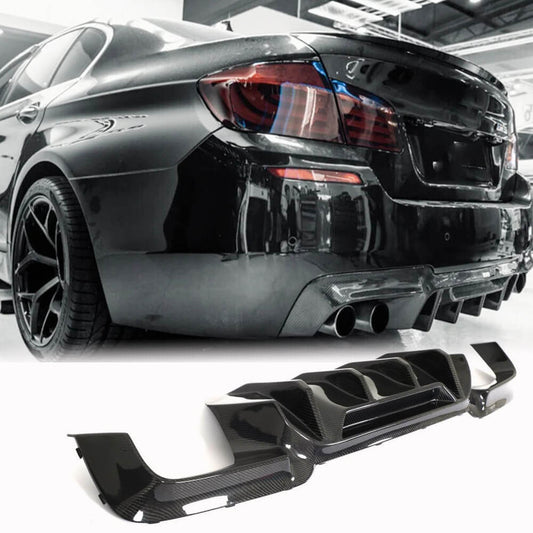 Rear Bumper Diffuser Carbon Fiber V5 (for M5) for BMW 5 series F-10/11/07 2010-2016 - image 1