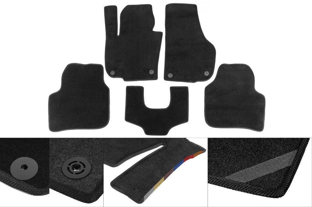 Textile Floor Mats Premium (2004-2009, black) for Kia Spectra 2000-2011 - image 1