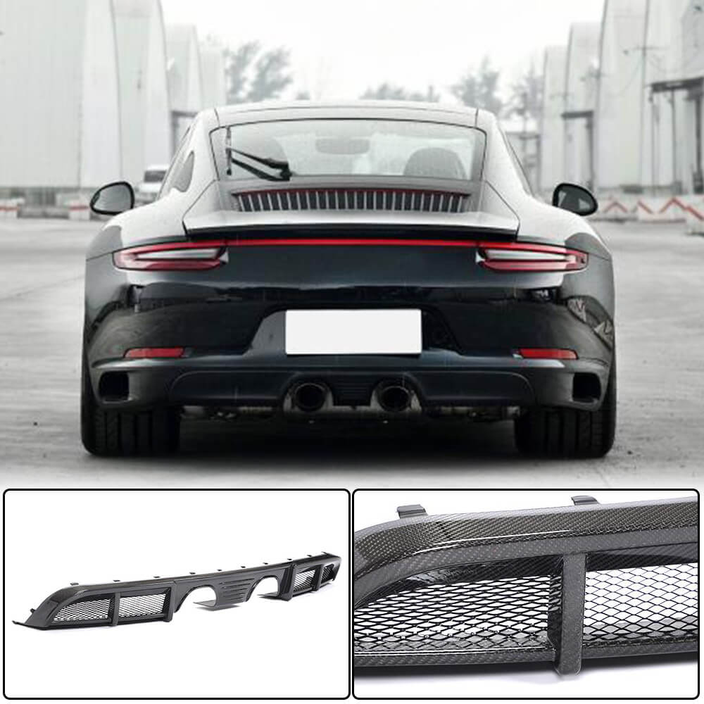 Rear bumper diffuser (for Carrera 4 GTS 2017-2018, Carbon) for Porsche 911 2012-2018 - image 1