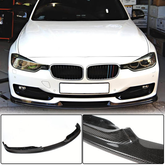 Front Bumper Lip Spoiler (for F30 Base 2012-2015, Carbon) for BMW 3 Series F-30/31/34 2012-2019 - image 1