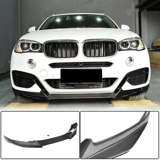 Front Bumper Lip Carbon Fiber (M-Sport) for BMW X6 F-16 2014-2019 - image 1