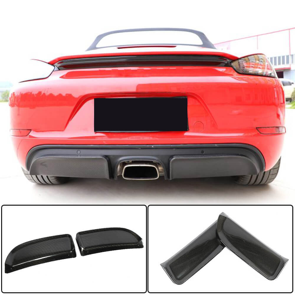 Rear Bumper Diffuser V2 (2016-2019, Carbon) for Porsche Boxster/Cayman 982 (718) 2016- - image 1