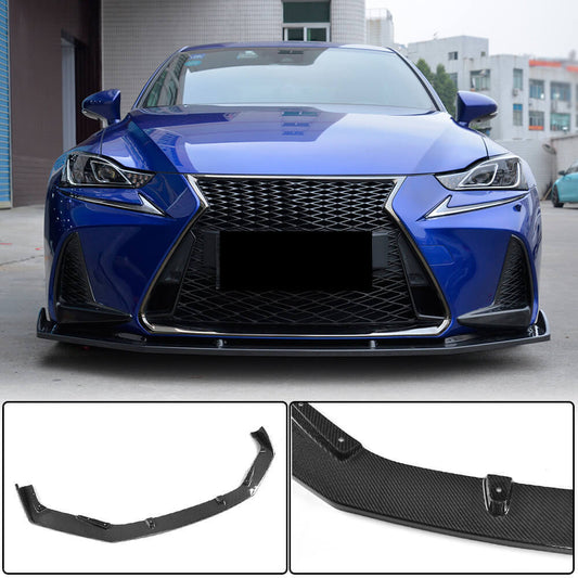 Front Bumper Lip Spoiler (for Base/F-Sport 2016-2020, Carbon) for Lexus IS 2013- - image 1