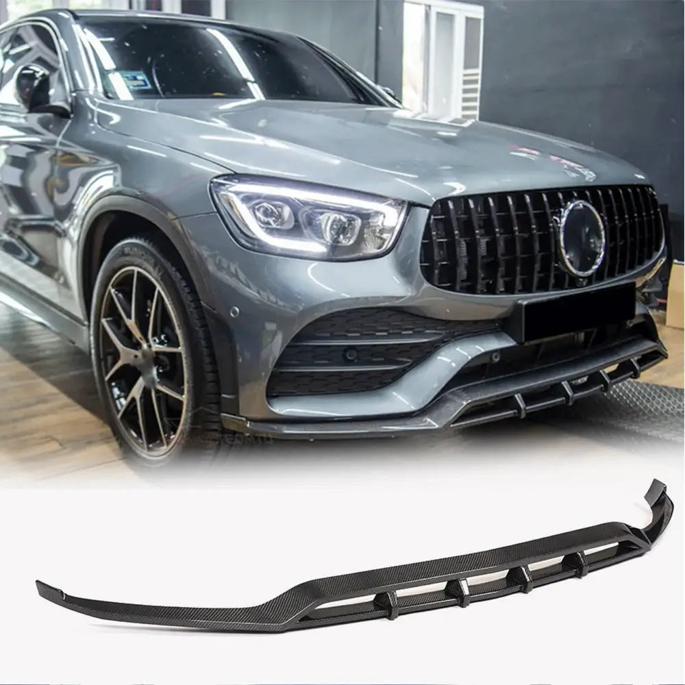 Front Bumper Lip for AMG-Line 2020+, Carbon for Mercedes GLC X253 2015-2022 - image 1