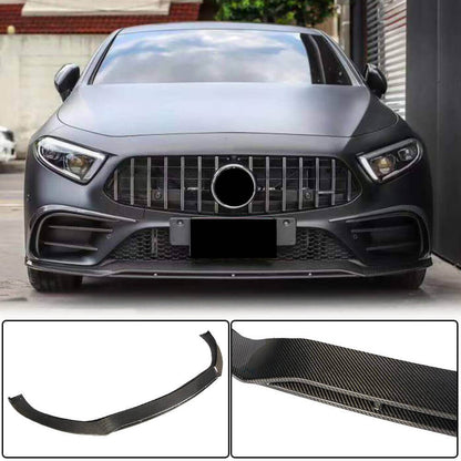 Front Bumper Lip Spoiler (for AMG/AMG-Line 2018-2020, Carbon) for Mercedes CLS C257 2018- - image 1