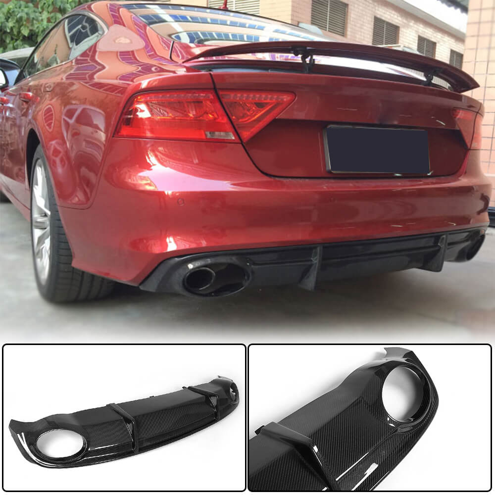 Rear Bumper Diffuser V3 (for S-Line, 2010-2014, Carbon) for Audi A7 2010-2018 - image 1
