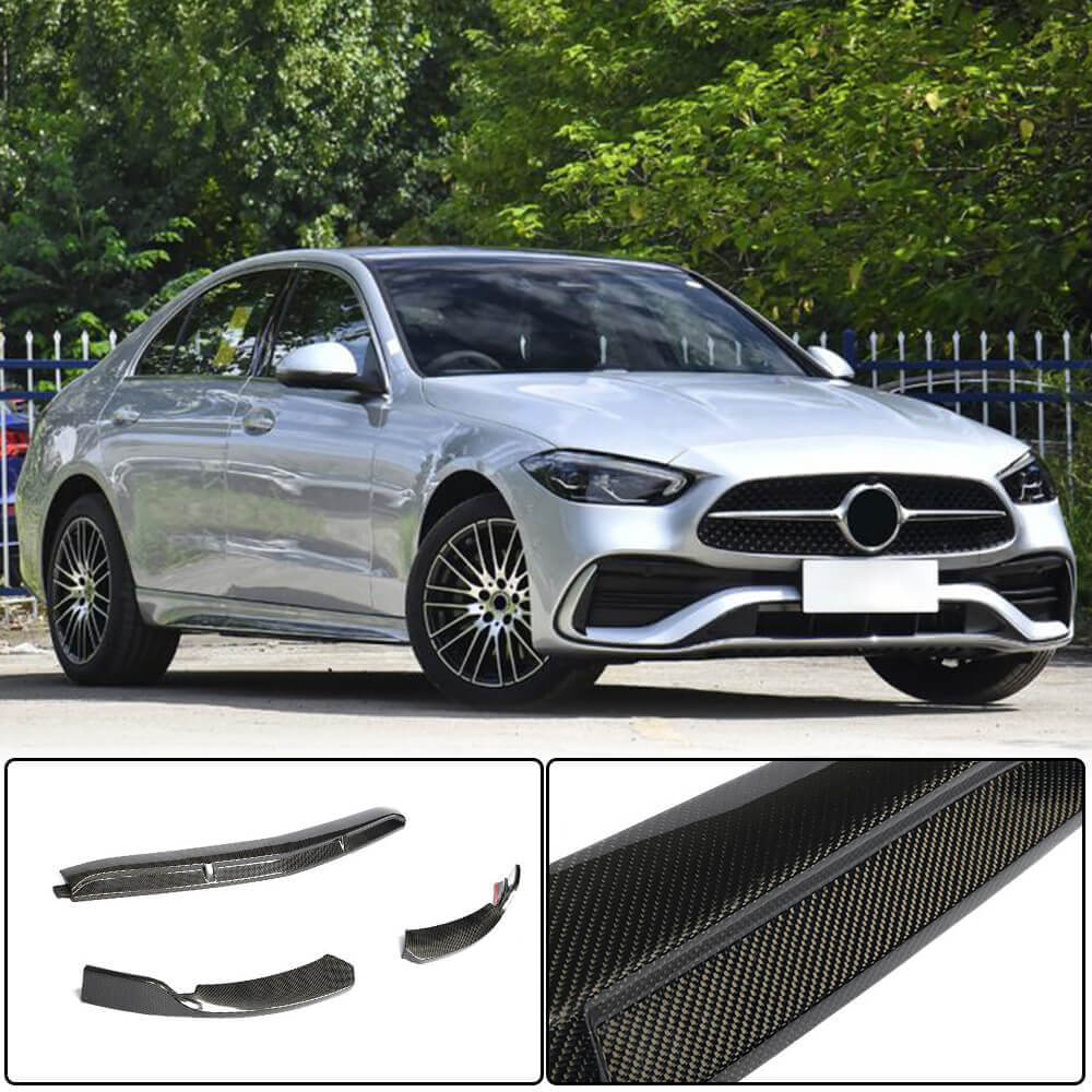 Front Bumper Lip Spoiler (for AMG-Line, Carbon) for Mercedes C-class W206 2022- - image 1