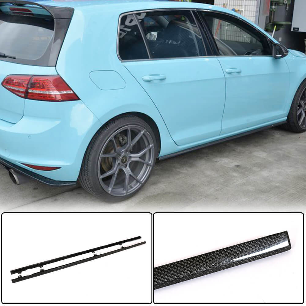 Side Skirts (for R/R-Line 2017-2020, Carbon) for Volkswagen Golf 7/E-Golf 2012-2020 - image 1