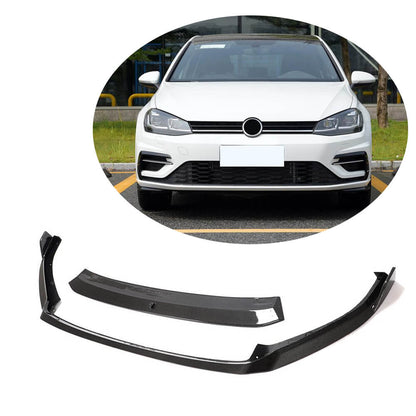 Front Bumper Lip Spoiler V2 (for R/R-Line 2017-2020, Carbon) for Volkswagen Golf 7/E-Golf 2012-2020 - image 1