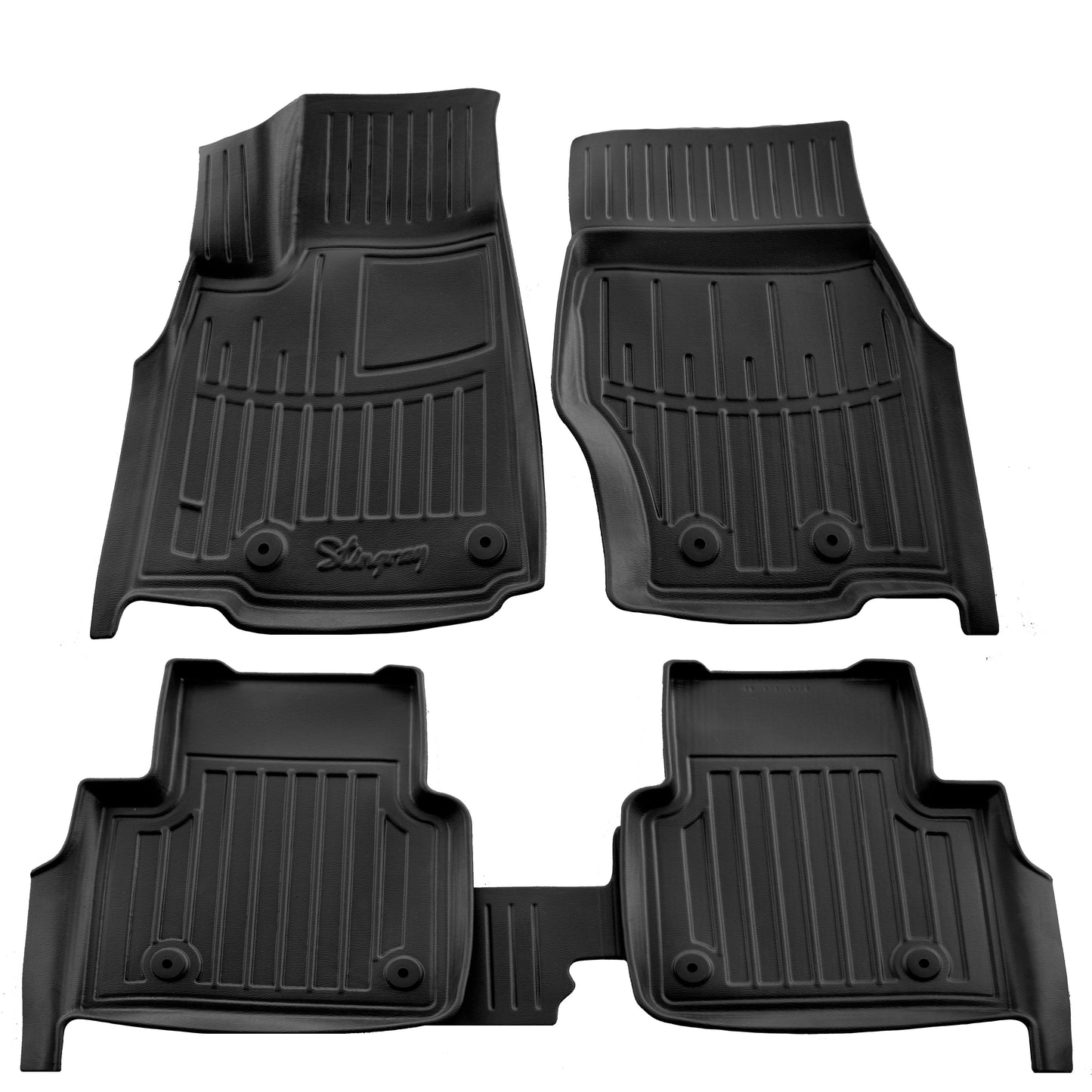 Rubber Floor Mats Stingray 3D (7 Seats, 5 pcs) for Jeep Grand Cherokee WL 2021- - image 1