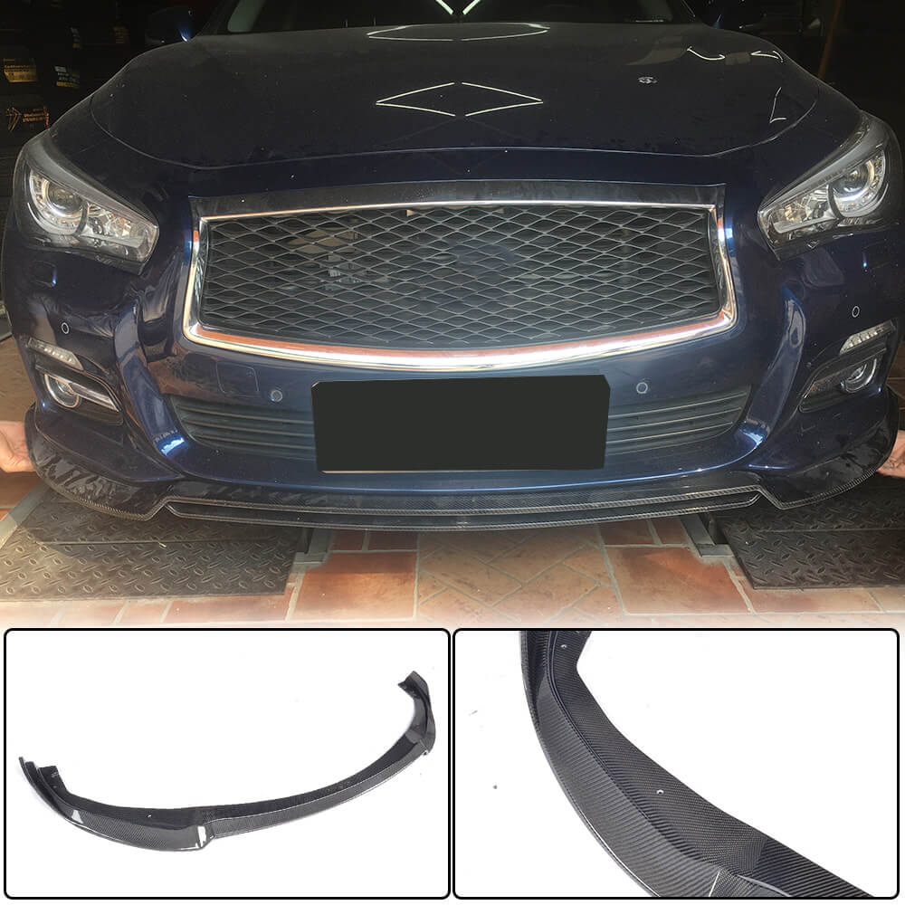 Front Bumper Lip V2 for Q50 Base 2014-2017 Carbon for Infiniti Q50/Q60 2013-2024 - image 1