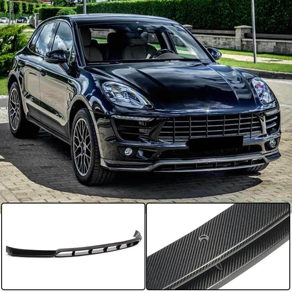 Lip V2 front bumper cover (2014-2018, Carbon) for Porsche Macan 2014-2024 - image 1